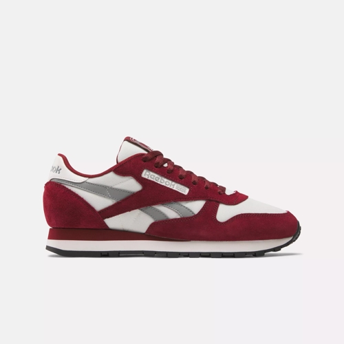 Classic Leather Shoes Rich Maroon Chalk Grey 3 Reebok