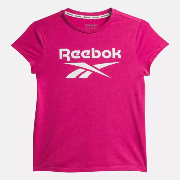 Reebok Girls' T-Shirt - 2 Pack Short Sleeve Fashion Tee Kids Clothing  Multipack Strawberry Pink/White 8-10