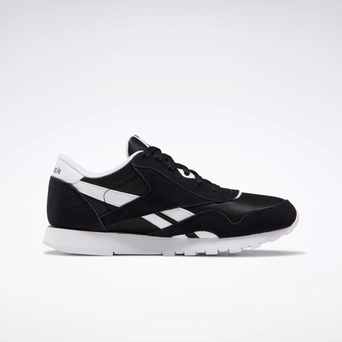 Reebok Boy's Classic Nylon Sneaker, Black/Black/White