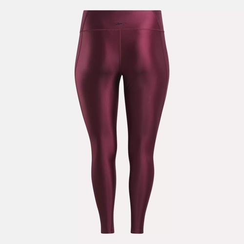 Women Reebok Lux High Rise Compression Tights Size XS Maroon Pink