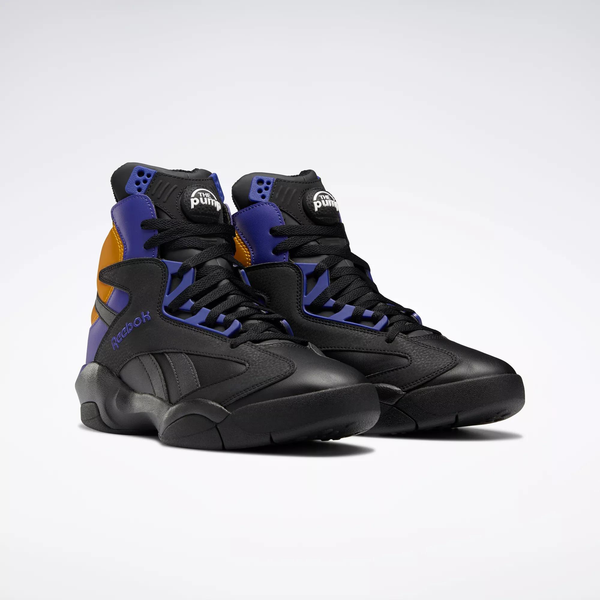 foder forudsigelse Kyst Shaq Attaq Basketball Shoes - Core Black / Bold Purple / Collegiate Gold |  Reebok