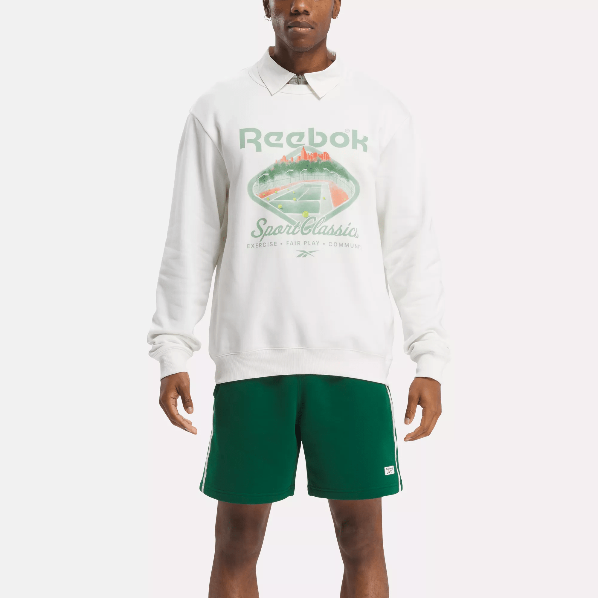 Shop Reebok Unisex Sport Classics Crew Sweatshirt In Chalk