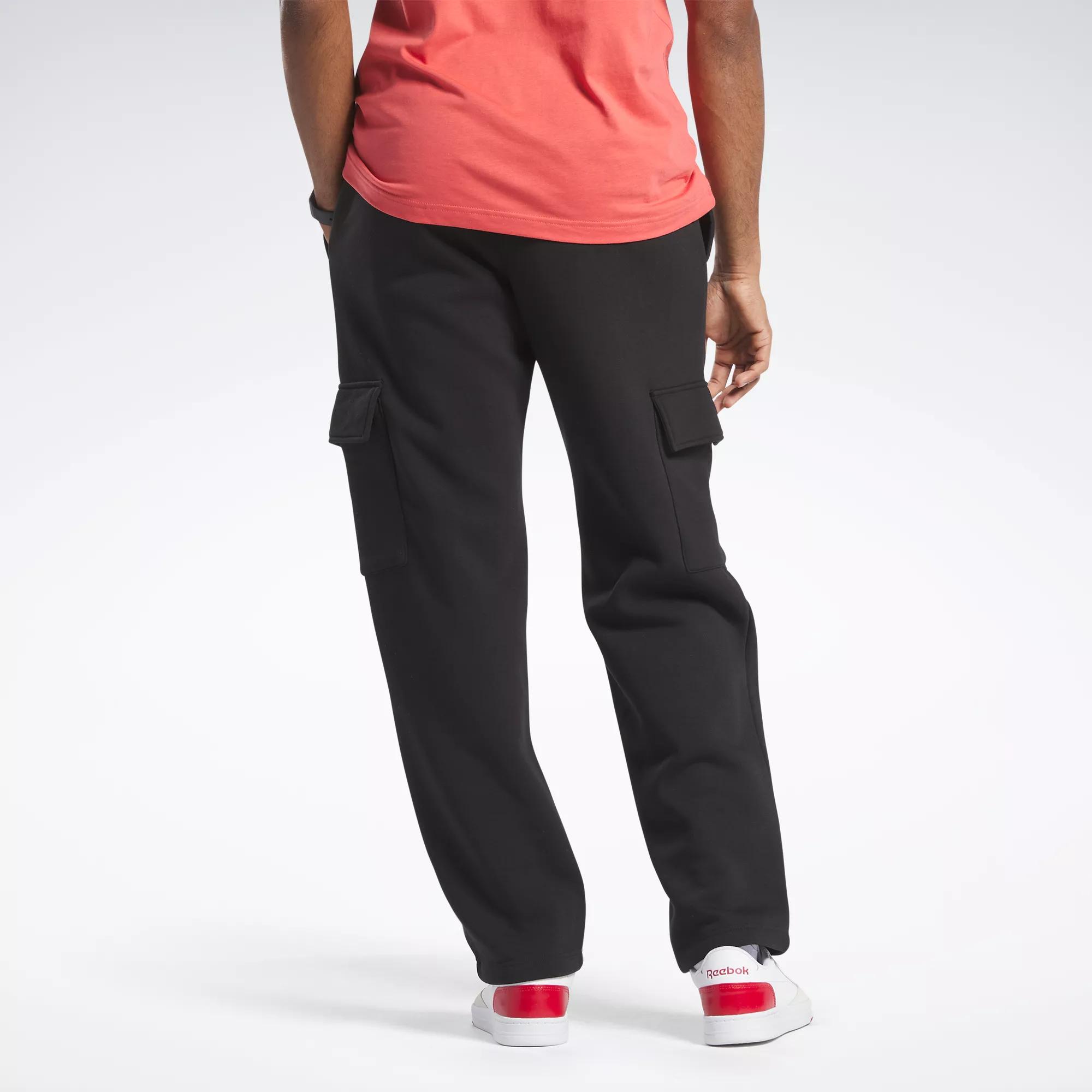 Reebok Identity Cargo Open Hem Pants - Black | Reebok