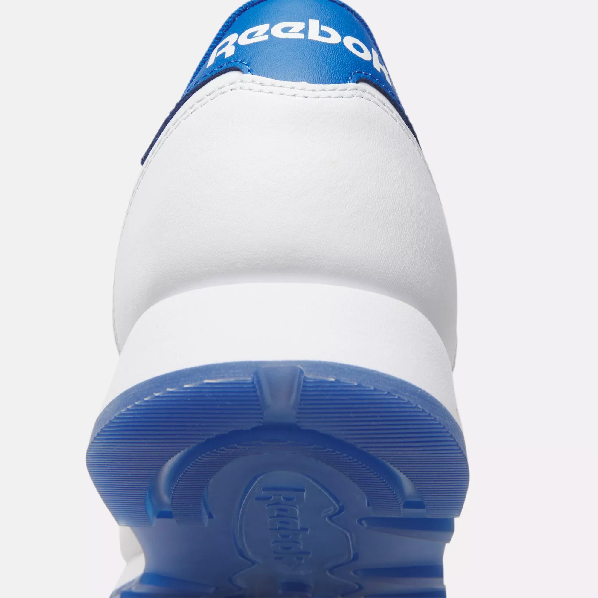blue and white reebok classics