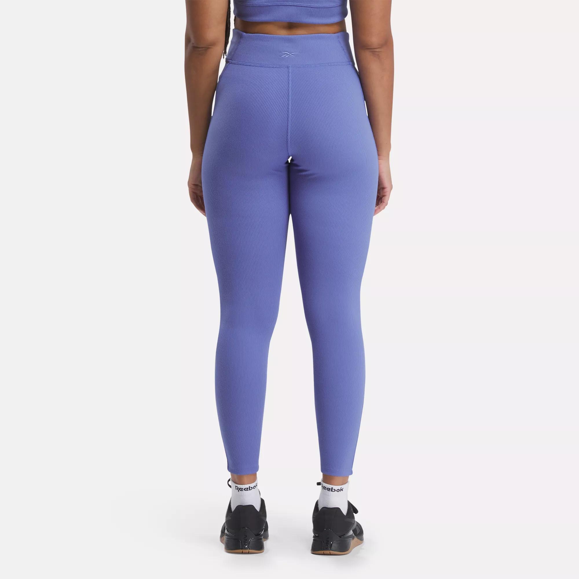 Studio Ribbed High-Rise Leggings - Step Purple | Reebok