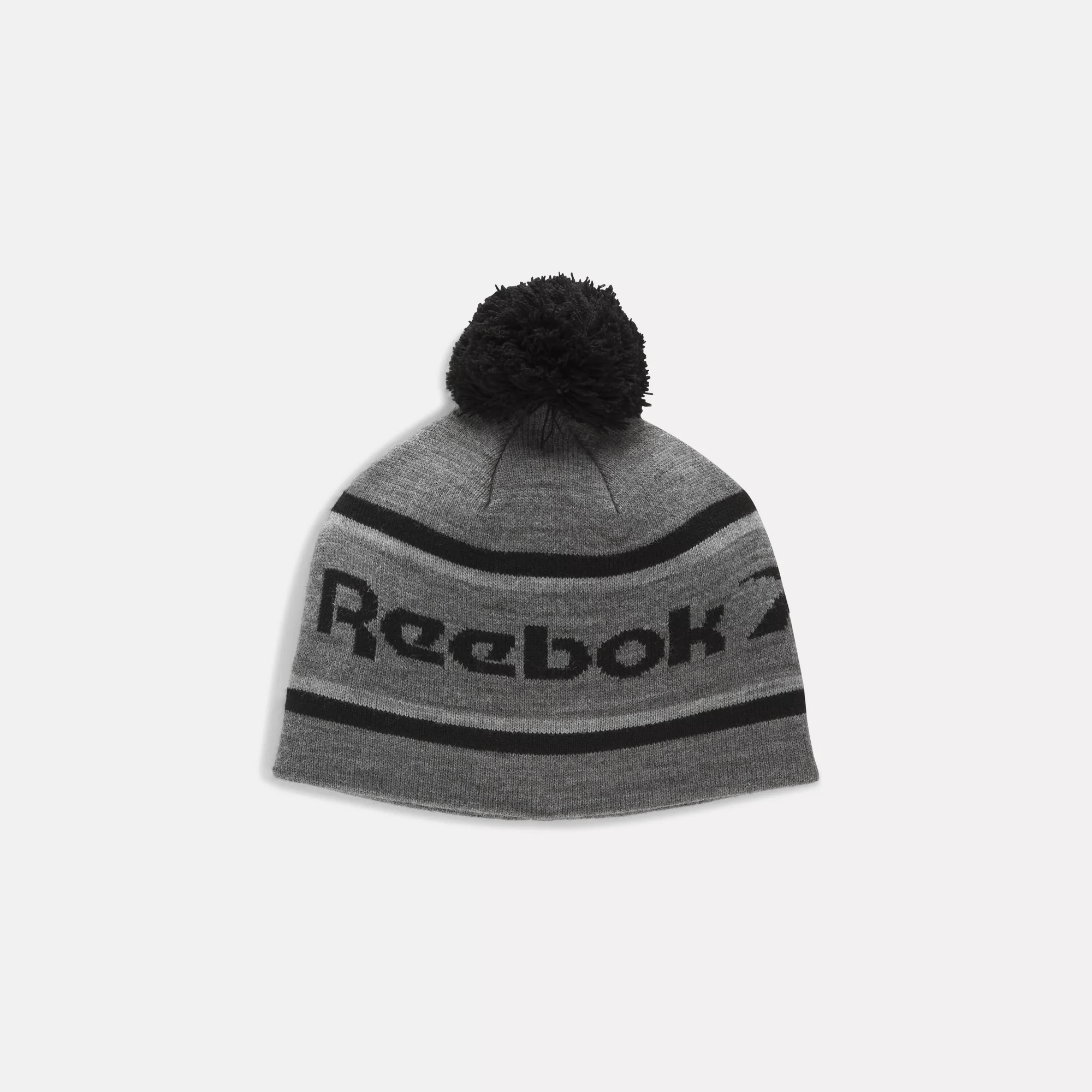 Shop Reebok Unisex  Classic Beanie With Pompom In In Black/ Mhg/ Lgh