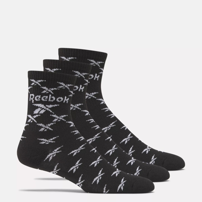 Zone Cushion Mid Crew Socks 3 Pairs - Black | Reebok