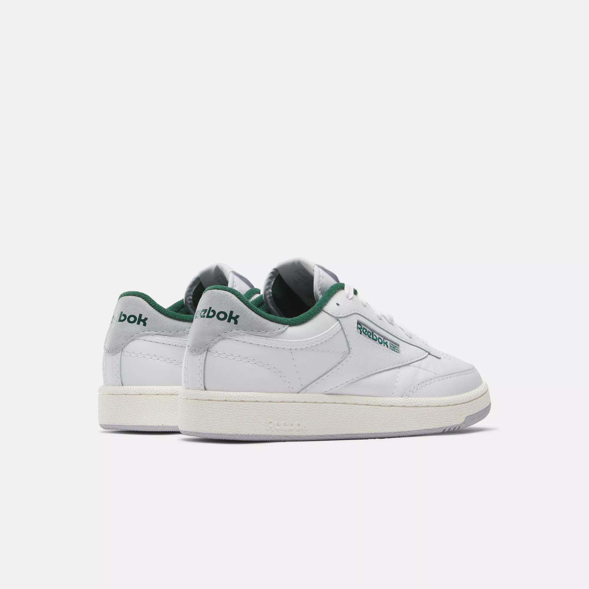 Reebok Club C Extra Chalk & Green Platform Shoes