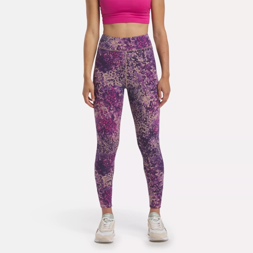 Reebok Yoga Studio ribbed detail high waisted leggings in pink