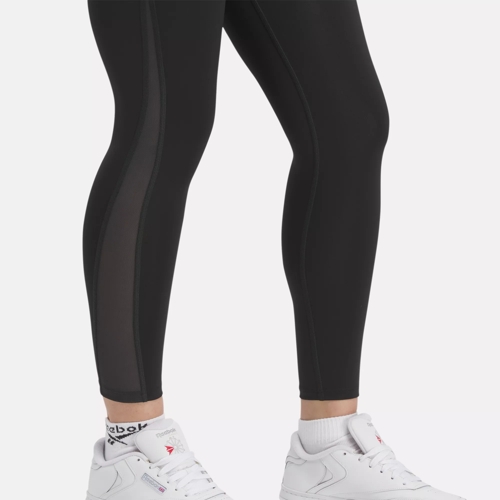 Reebok Women's Identity Leggings Black Athletic Gym Sportstyle Fashion  Exercise Fitness New (Black, Medium)