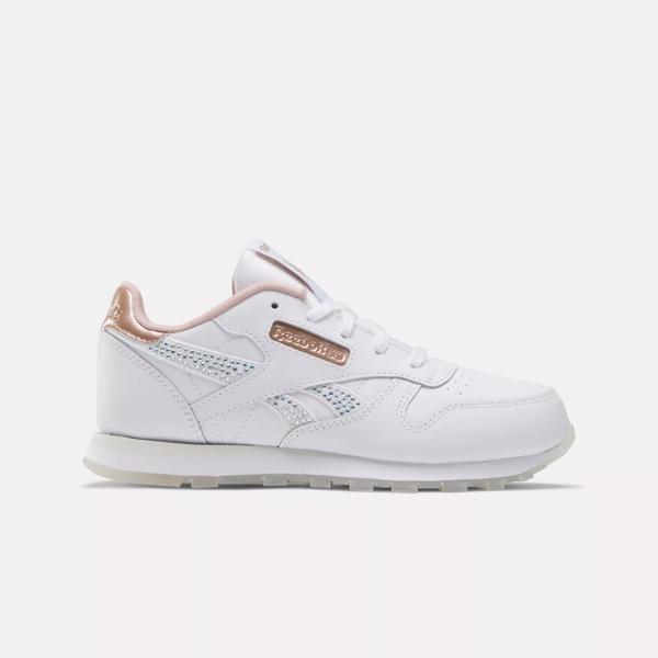 Reebok Girls Classic Leather Lace Up Sneakers