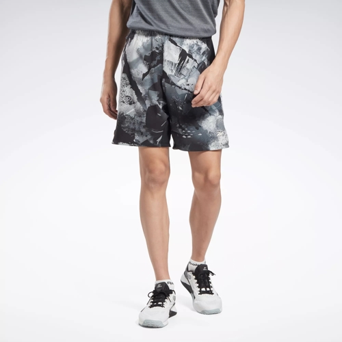 Reebok Speedwick All Over Print Mens Training Shorts - Black – Start Fitness