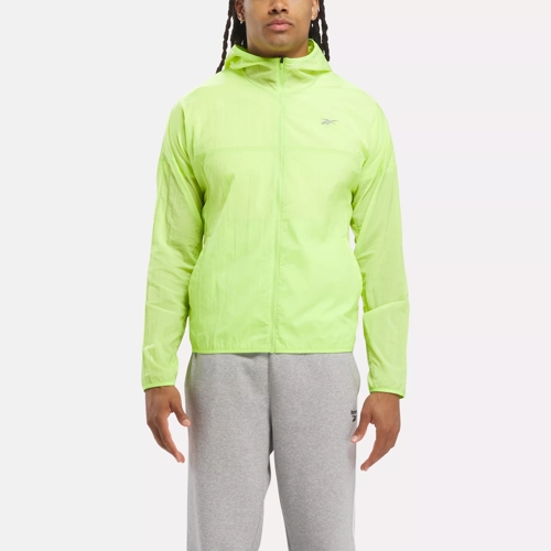 Running Hooded Jacket Laser Lime Reebok