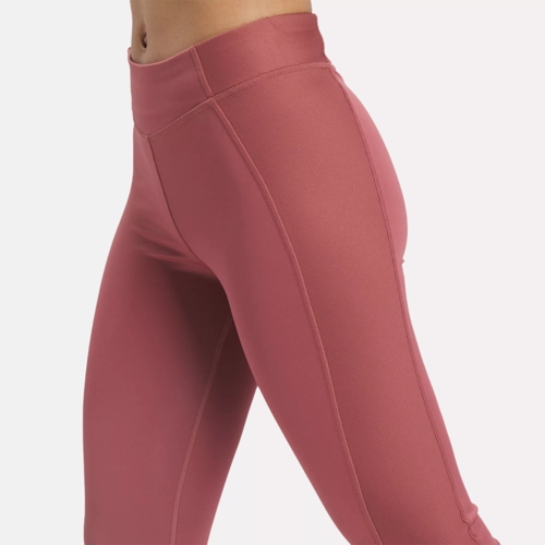Women Reebok Lux High Rise Compression Tights Size XS Maroon Pink