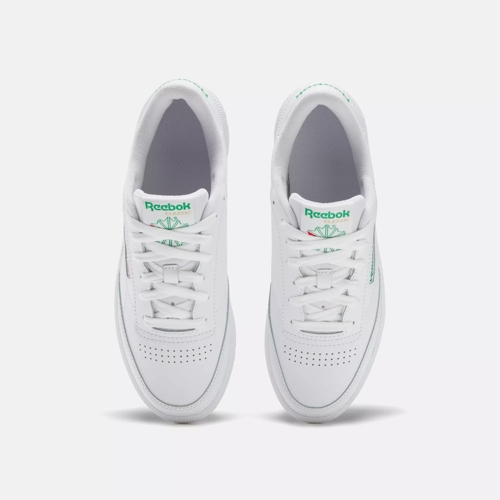 Reebok Club C 85 sneakers in white with green detail