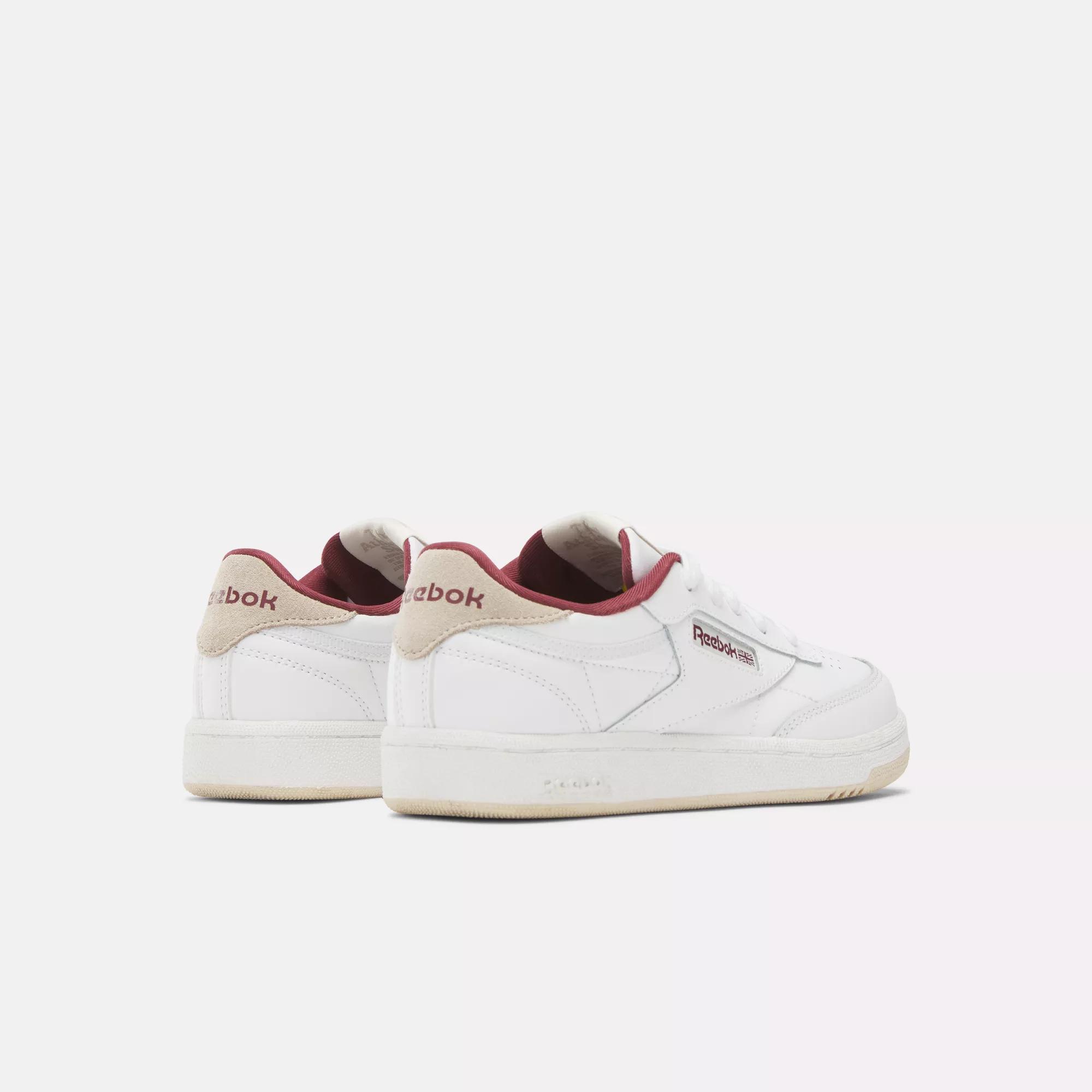 Club C 85 Shoes - White / Stucco / Classic Maroon | Reebok