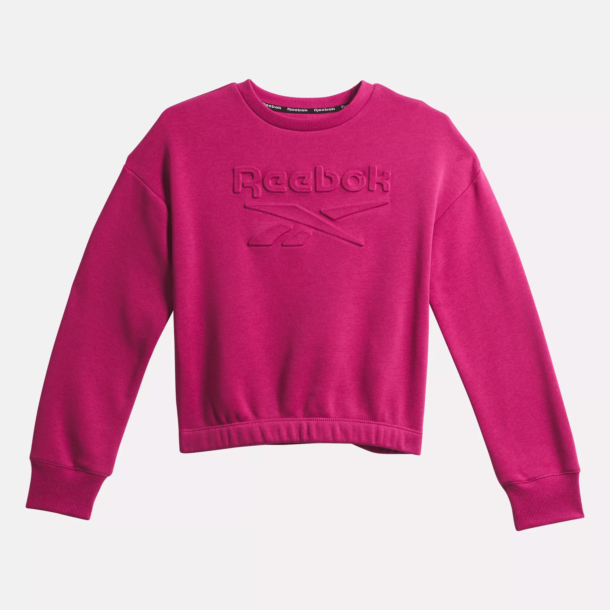 Shop Reebok Women's  Embossed Sweatshirt - Big Kids In In Semi Proud Pink