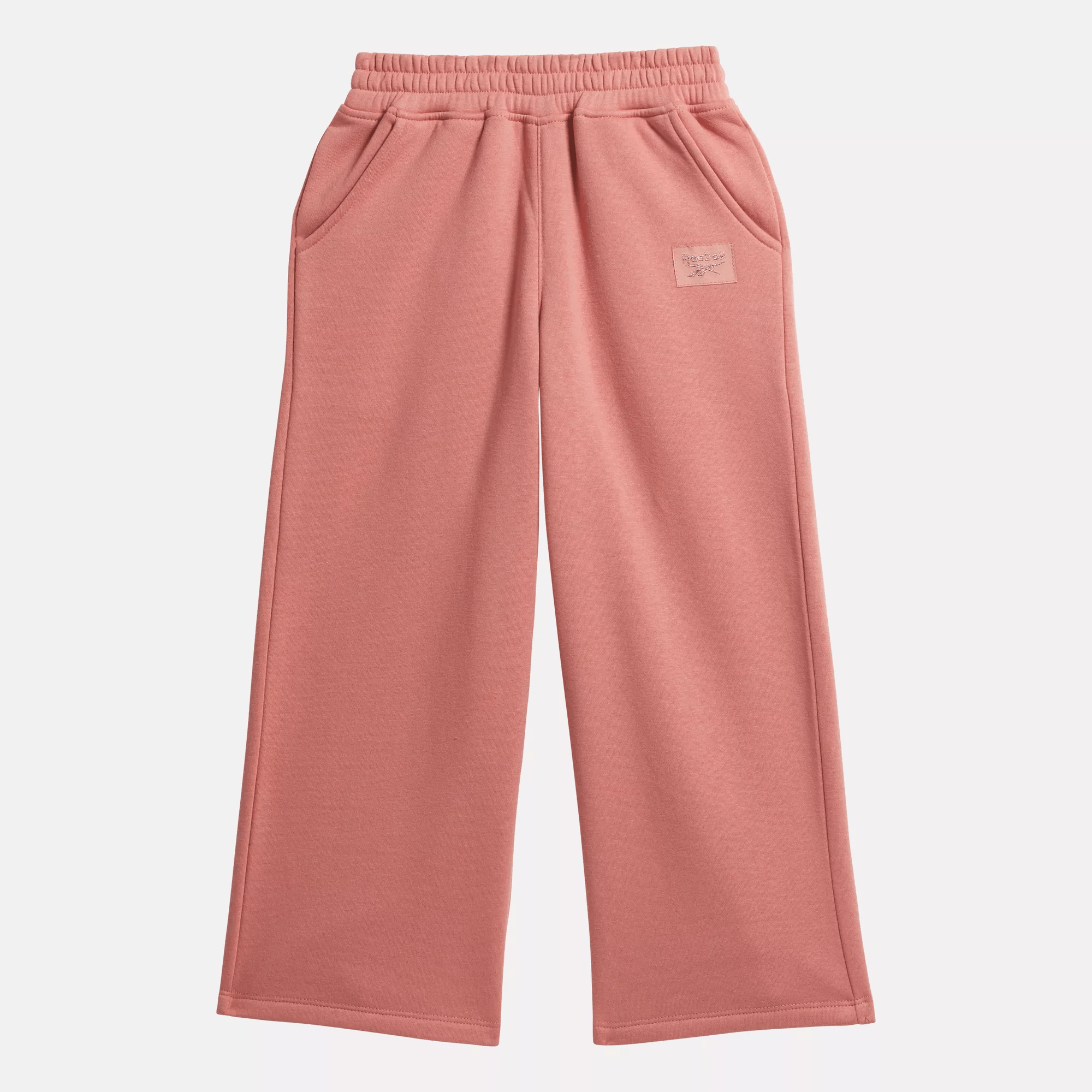 Shop Reebok Unisex Wide Leg Fleece Pants - Little Kids In Dusty Rose