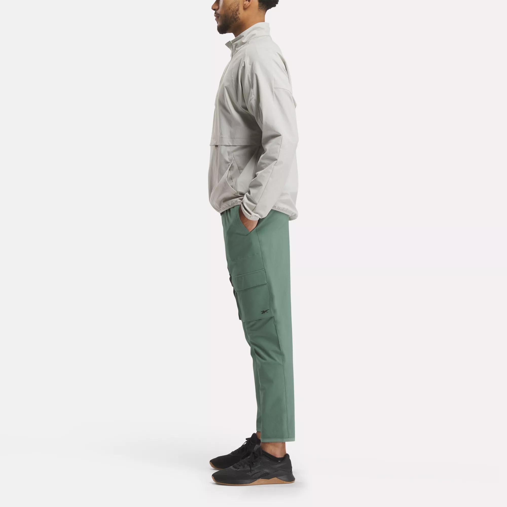 Active Collective SkyStretch Woven Cargo Pants Trek Green Reebok