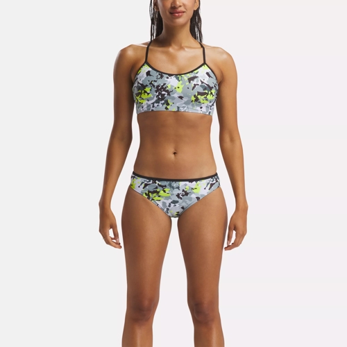 Long Lined Swimsuit Bralette with Binding - Harmony Green Camo