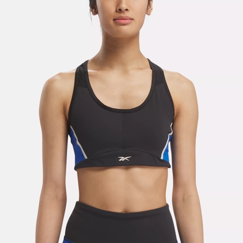 Buy Reebok women brand logo padded sports bra peach Online