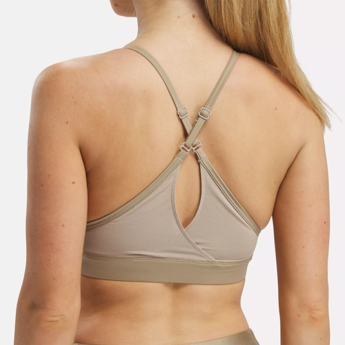 Reebok Lux Shine Strappy Bra M Boulder Beige