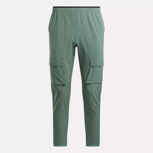 Dark Green Elasticated Waist Cargo Pants