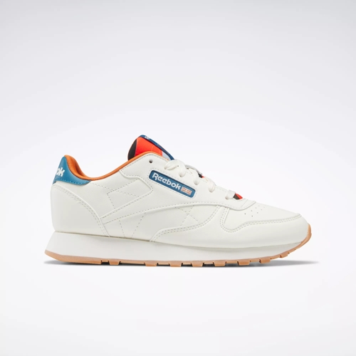 Chelín Oswald Exponer Classic Leather Shoes - Grade School - Chalk / Chalk / Steely Blue S23-R |  Reebok