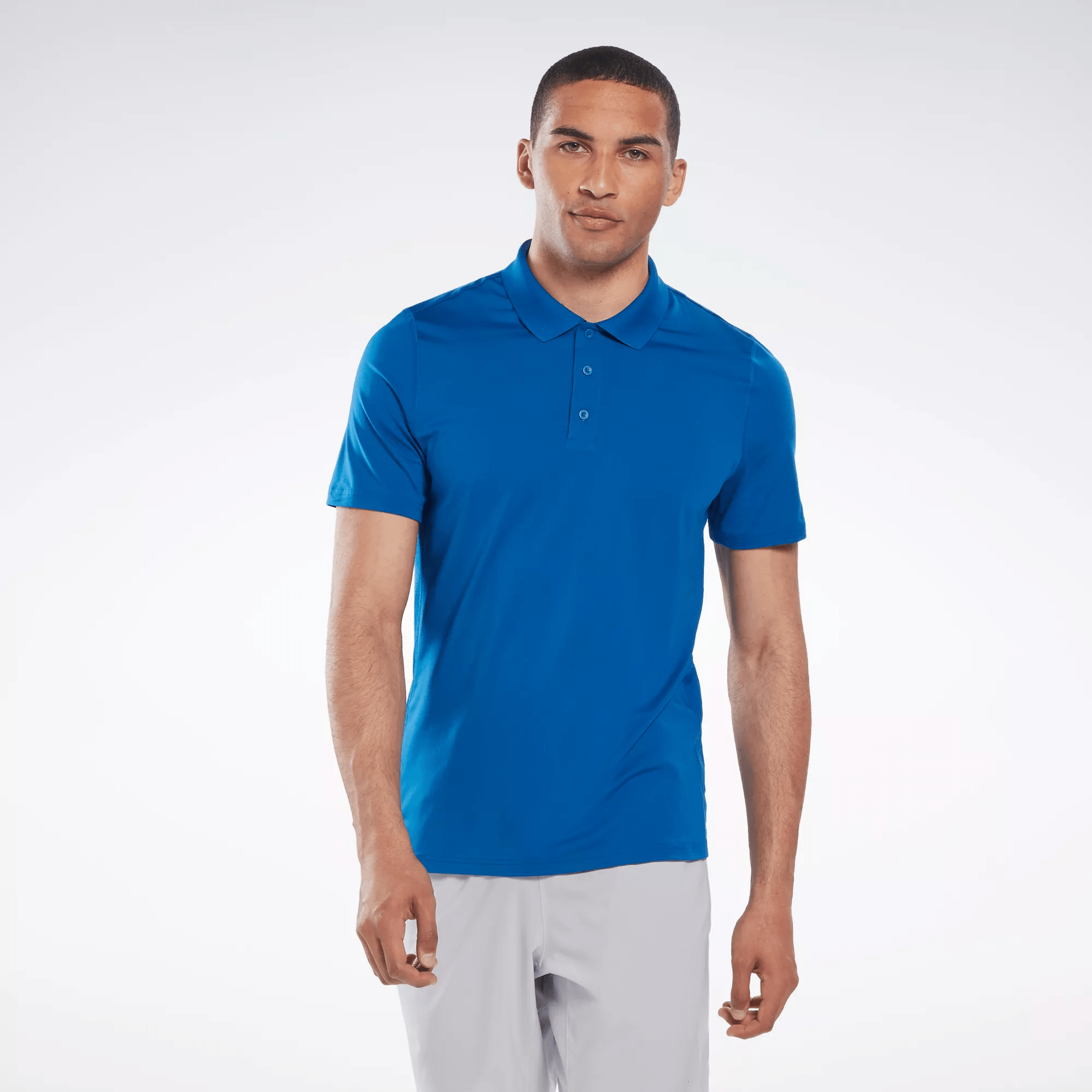 Reebok Workout Ready Polo Shirt In Blue