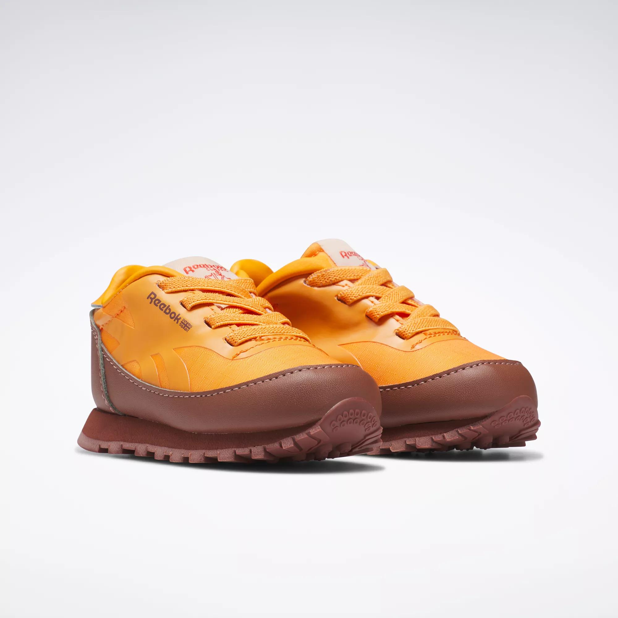 The Animals Observatory Classic Leather Shoes - Toddler - Boulder Brown / Bright Orange Solar Acid Yellow | Reebok