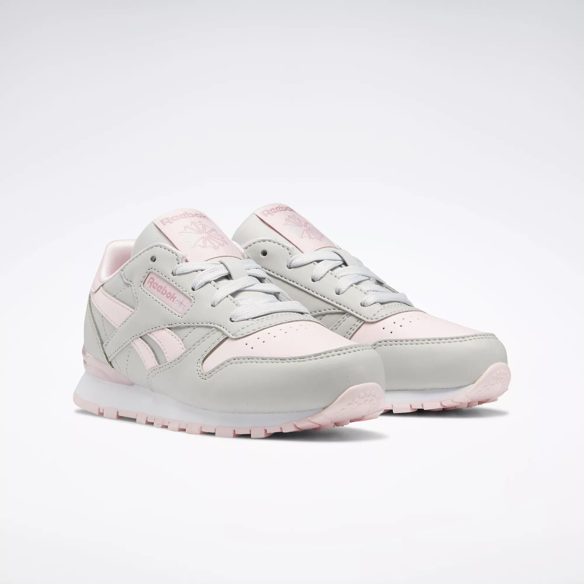 Classic Leather Step 'n' Flash - - Pure Grey 2 / Pure Grey 2 / Porcelain Pink | Reebok
