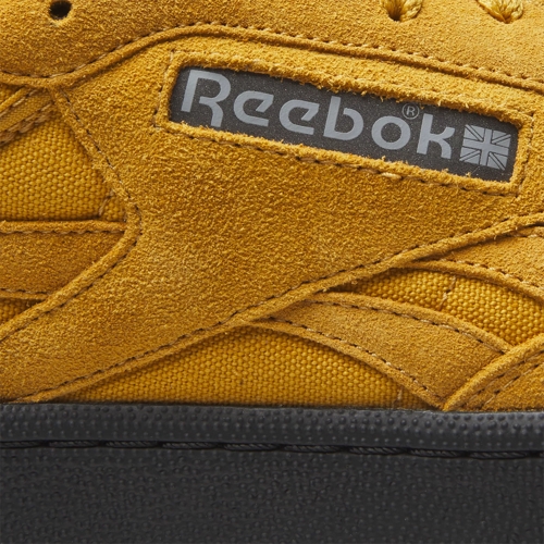  Reebok Men's Club C Revenge Vintage Sneaker, Retro  Gold/Black/Neon Cherry, 5