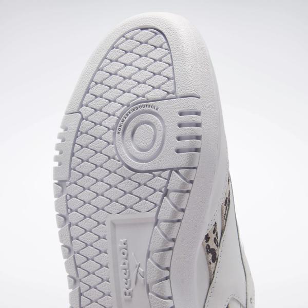 Reebok Club C Double Trainer In White And Light Leopard Exclusive
