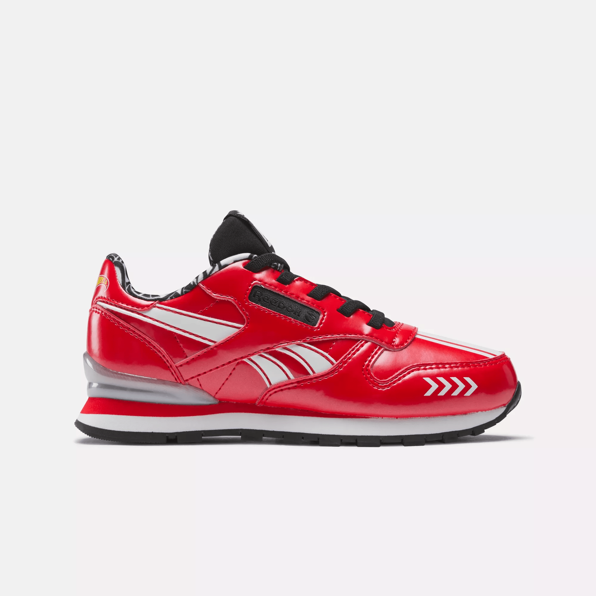 Shop Reebok Unisex Hot Wheels Classic Leather Step N Flash Shoes In Red/black/white