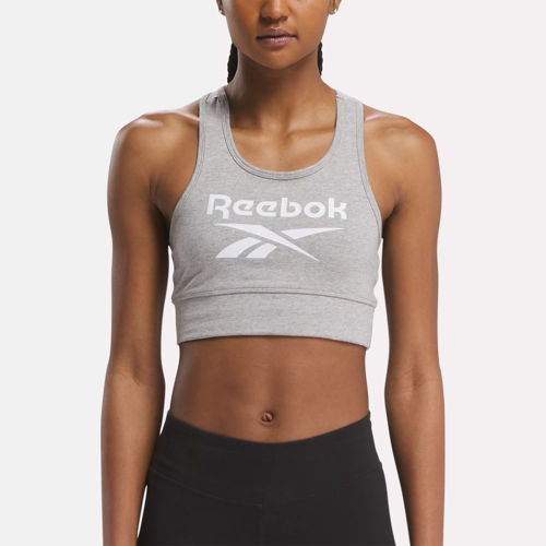 Reebok Identity Sports Bralette - Medium Grey Heather / White