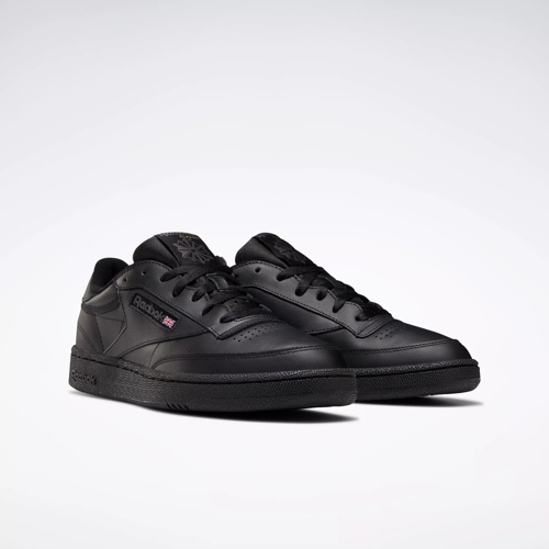 Reebok black leather sneakers on sale