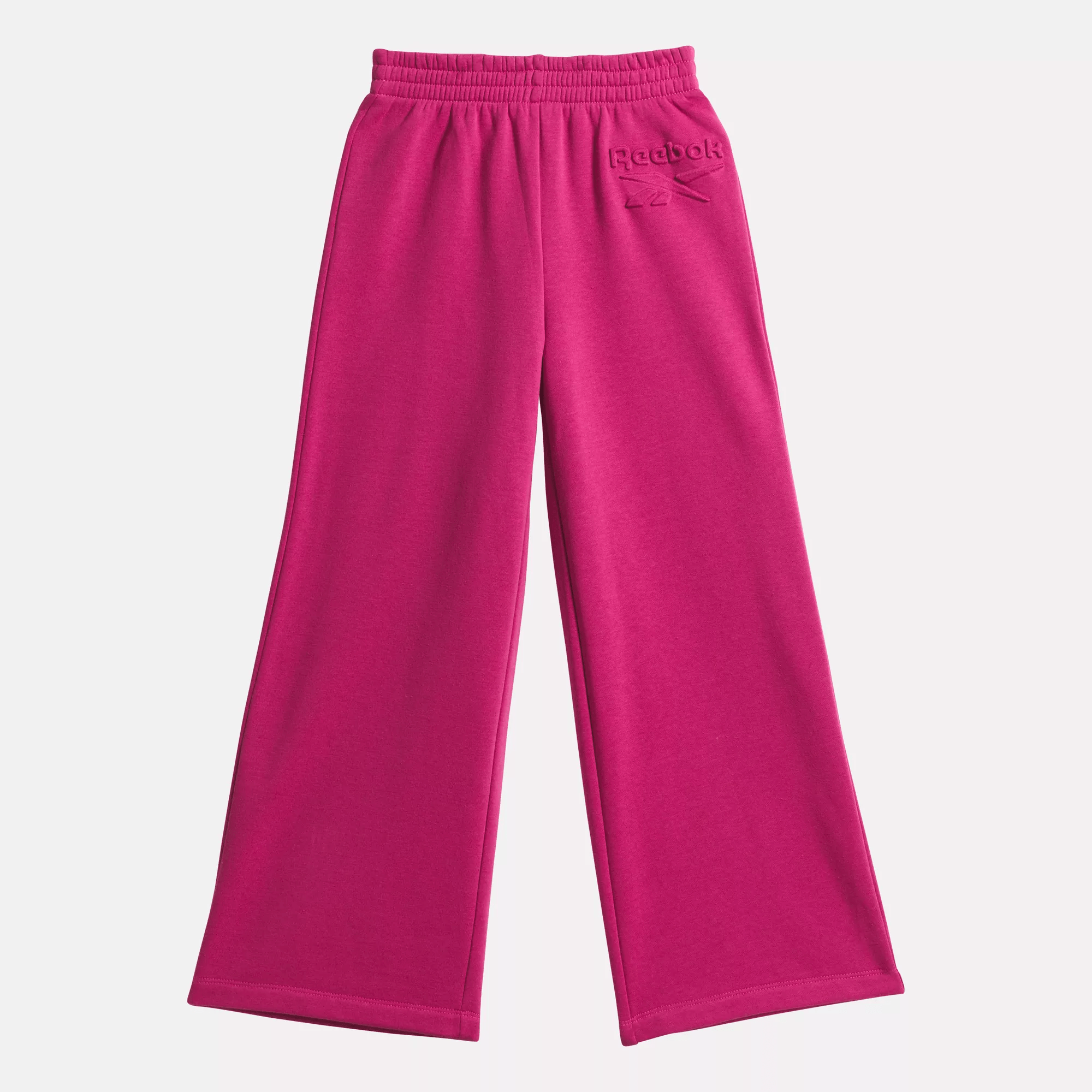 Shop Reebok Women's  Wide Leg Fleece Pants - Big Kids In In Semi Proud Pink