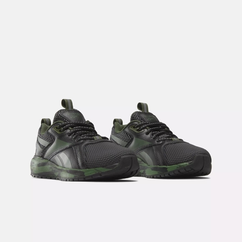 Reebok black and store green sport shoes