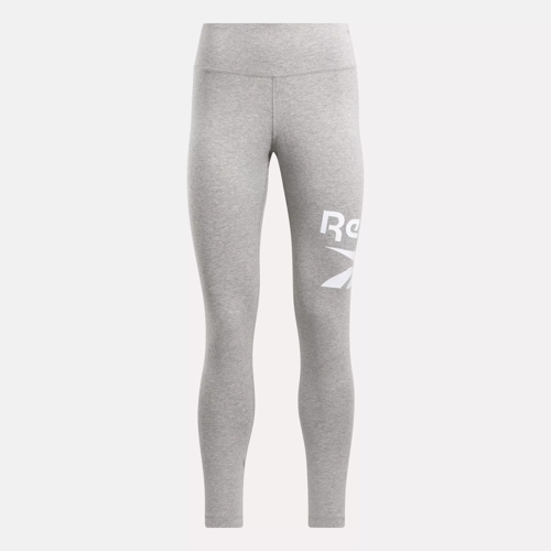 Reebok Identity Logo Leggings - Medium Grey Heather / White / White | Reebok