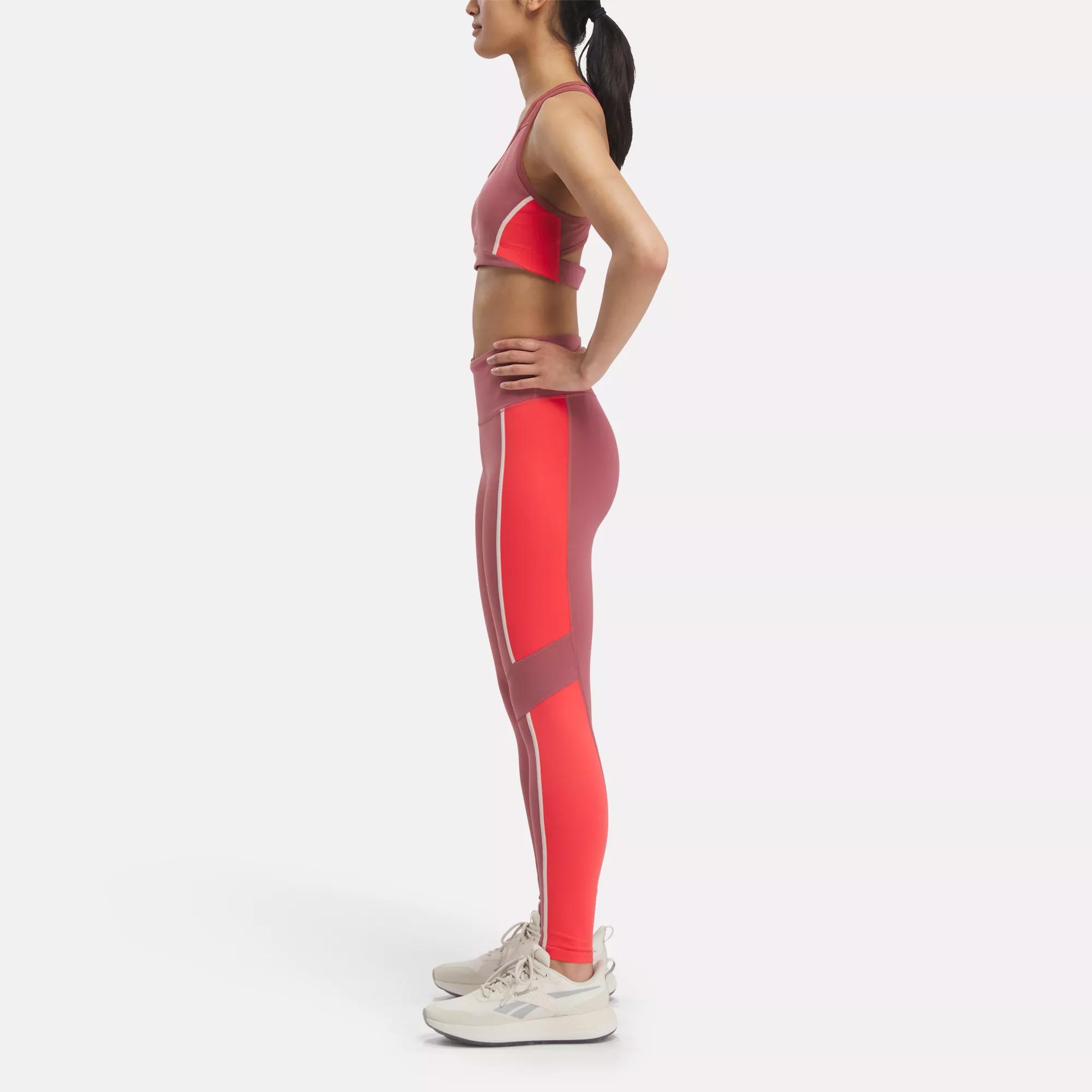 Yeshtery  Reebok Lux High-Rise Colorblock Leggings