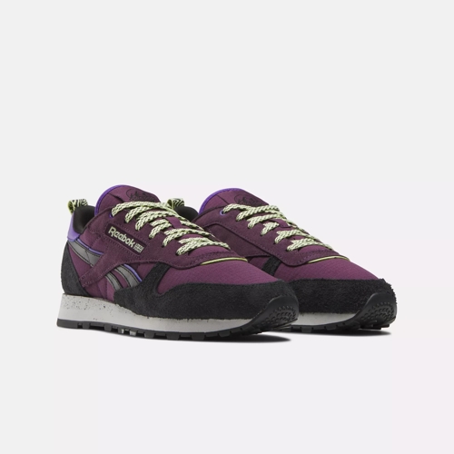 Classic Leather Shoes Midnight Plum Black Grey 1 Reebok