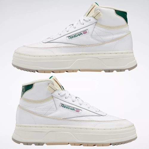 Club C Geo Mid Women's Shoes - Ftwr White Chalk / Dark Green | Reebok