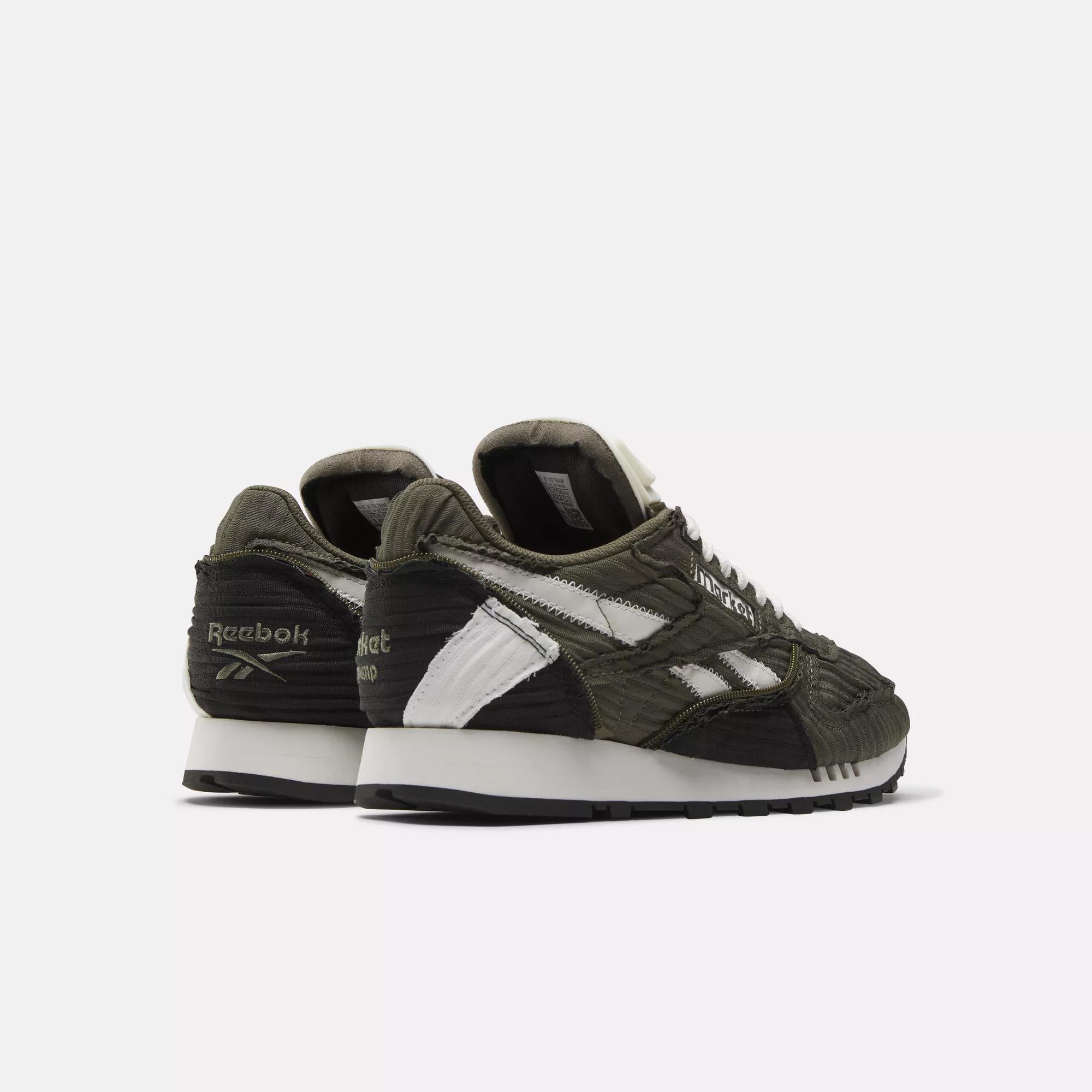 MARKET Classic Leather Pump Shoes - Army Green / Core Black / Chalk | Reebok