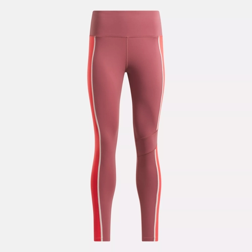 Women Reebok Lux High Rise Compression Tights Size 4X Maroon Pink