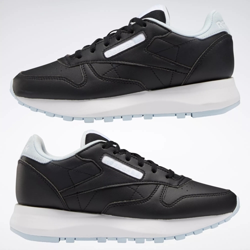 gancho Calendario reforma Classic Leather SP Shoes - Grade School - Core Black / Glass Blue / Ftwr  White | Reebok