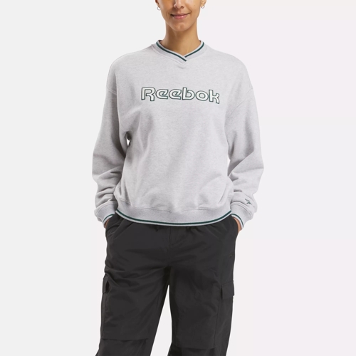 Embroidered Crewneck Sweatshirt Light Grey Heather Reebok