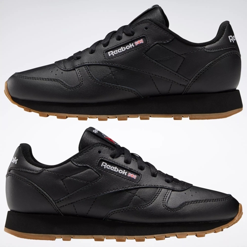 Sammenligne strømper køkken Classic Leather Shoes - Grade School - Core Black / Core Black / Reebok  Rubber Gum-02 | Reebok