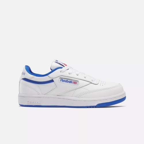 Reebok red white store and blue shoes