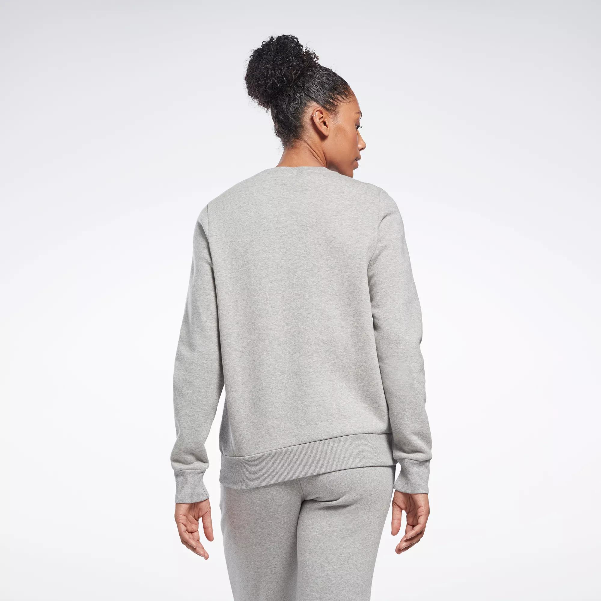 Sudaderas Reebok  Sudadera Reebok Identity Logo Fleece Pullover (Talla  Grande) Medium Grey Heather Mujer — Chelannigans