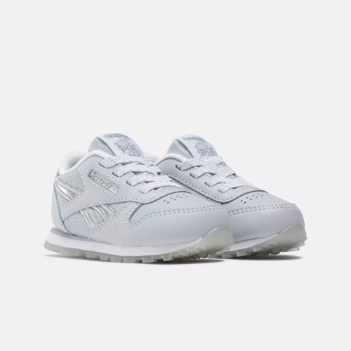 Classic Leather Shoes Toddler White Silver Moon Reebok